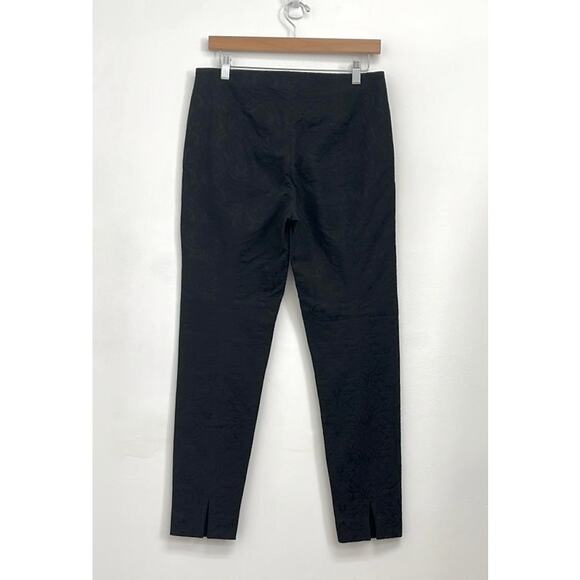 ST. JOHN Damask Floral Embossed Print Cigarette Slim Pant Vent Hem - Size 10* - Picture 3 of 15